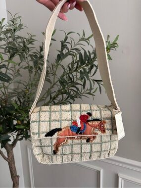 SOL AND MER equestrian horse motif beaded shoulder bag